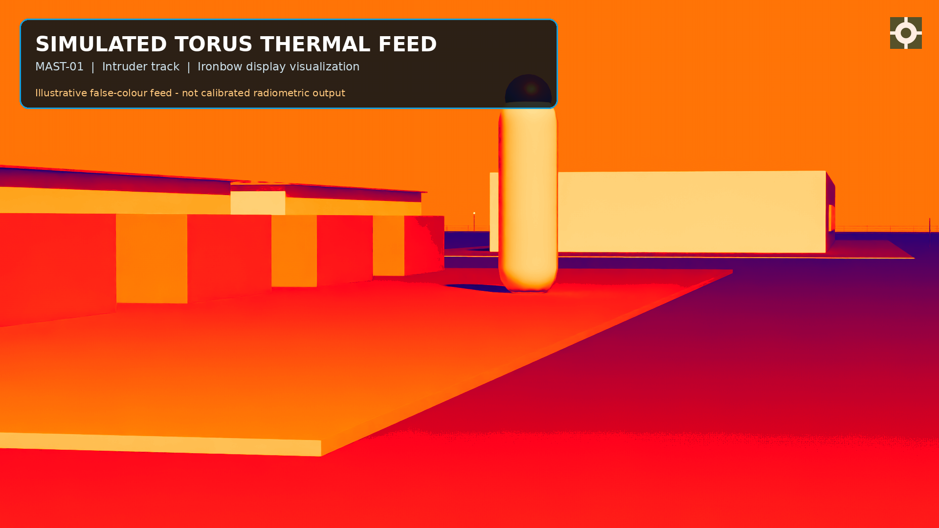Illustrative ironbow thermal display from a TORUS mast